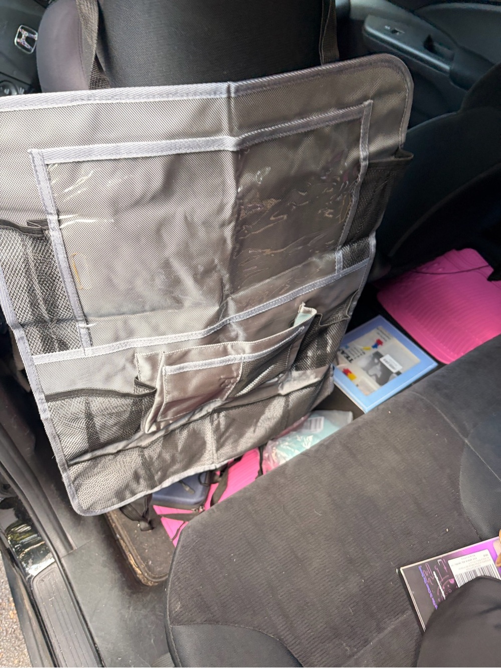 Car Seat Back Organizer - Gray Travel Storage Pockets